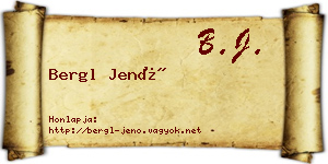 Bergl Jenő névjegykártya