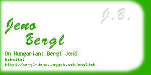 jeno bergl business card